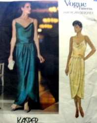 1137 VOGUE KASPER STRAPPY TULIP WRAP SLIP DRESS LENGTHS PATTERN 8-12